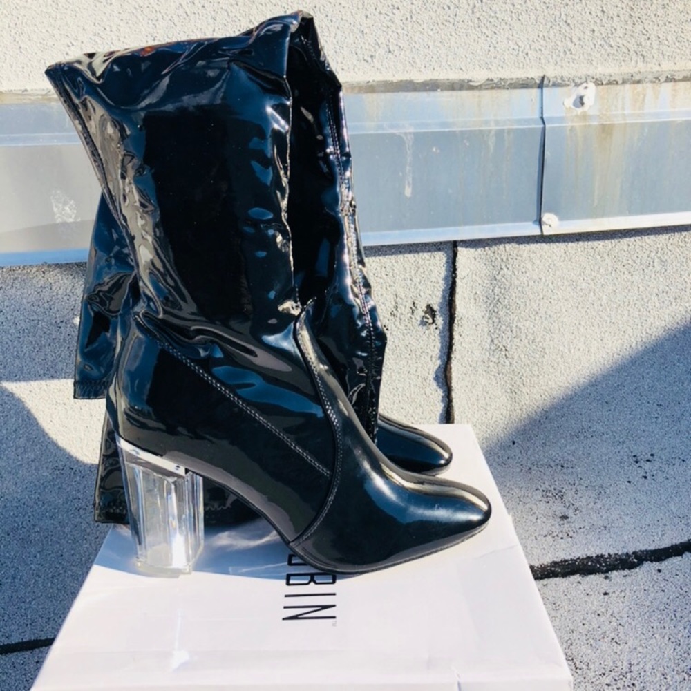 Cape Robbin black patent thigh high boot (US 10)